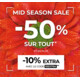 Profitez d'un rabais de 50% sur tous les produits Yves Rocher et 10% supplémentaires avec le code 10EXTRA**